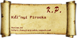 Kányi Piroska névjegykártya
